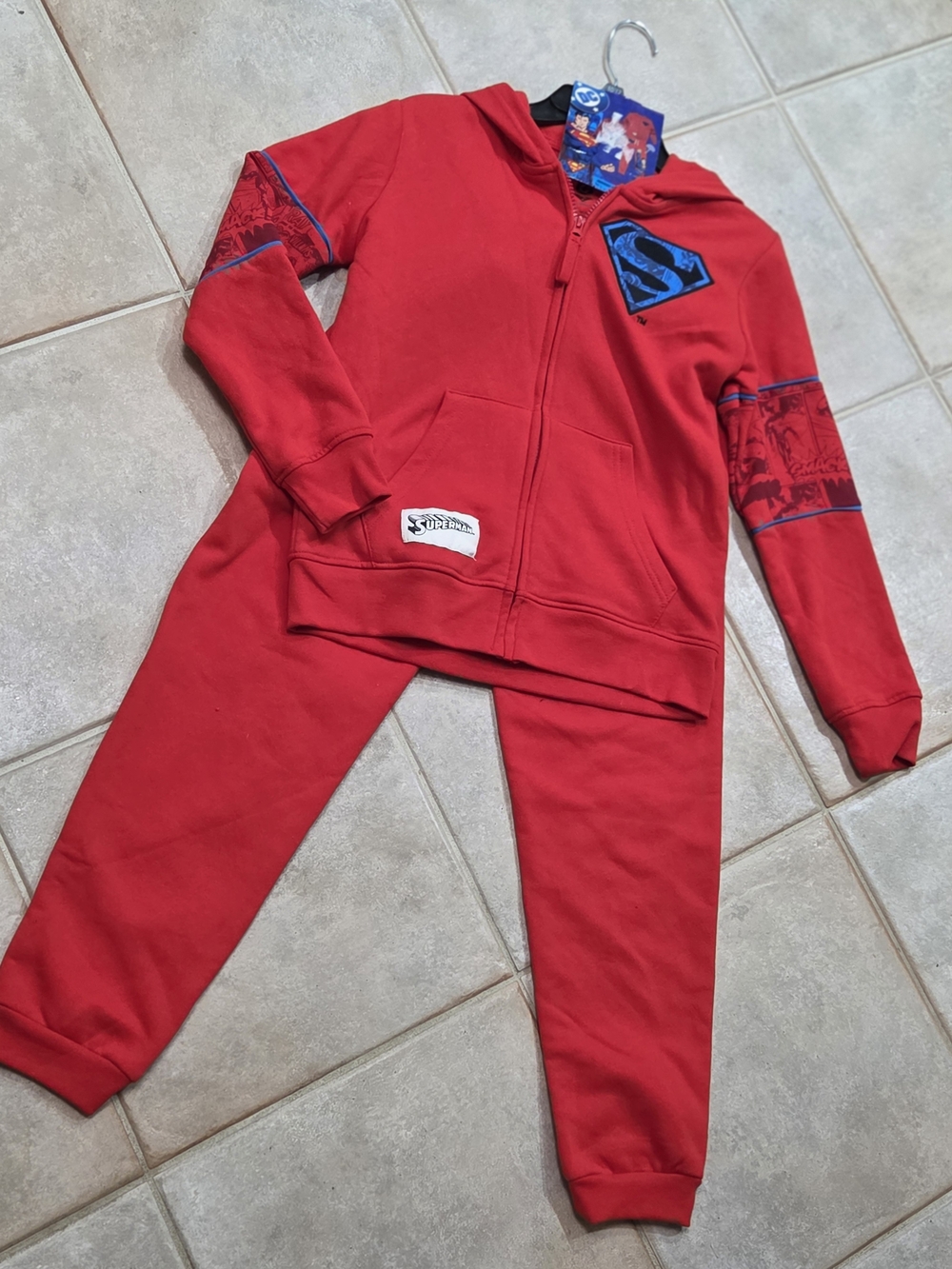 DC Comics Red & Blue Superman Hoodie and Jogger Set